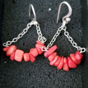 STERLING SILVER CORNELLIAN  EARRINGS